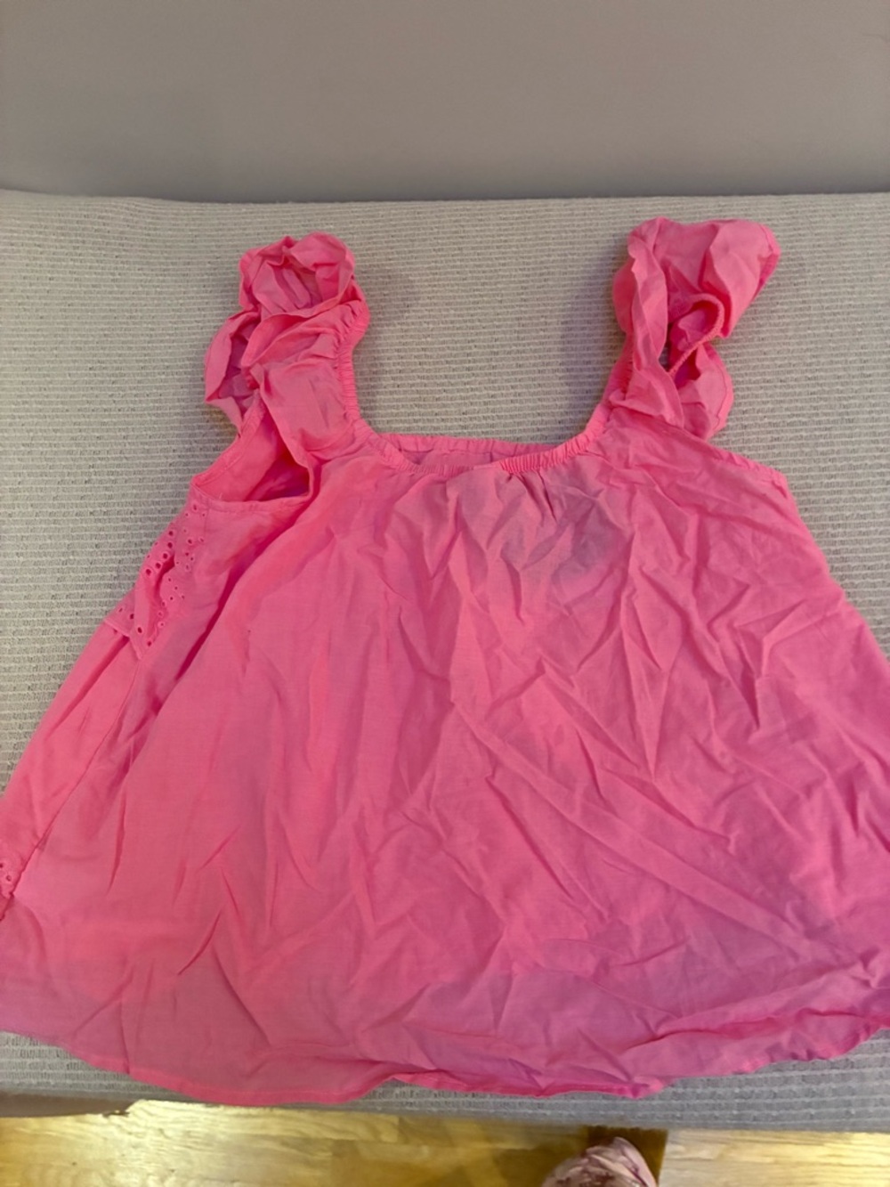 Pink Eyelet Ruffle Tank Top - Picture 3 of 3